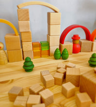 Load image into Gallery viewer, Natural wooden block set