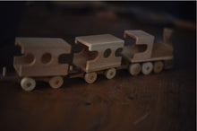 Load image into Gallery viewer, Wooden Train with wagons