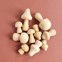 Load image into Gallery viewer, Wooden Mushrooms