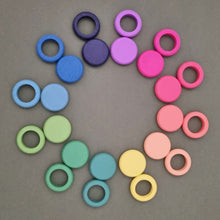 Load image into Gallery viewer, Loose Parts Coloured Disc and Rings Set