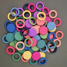 Load image into Gallery viewer, Loose Parts Coloured Disc and Rings Set