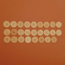 Load image into Gallery viewer, Double-sided Wooden letter discs