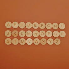 Load image into Gallery viewer, Double-sided Wooden letter discs