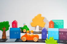 Load image into Gallery viewer, Multi-coloured Wooden House Blocks