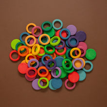 Load image into Gallery viewer, Loose Parts Coloured Disc and Rings Set