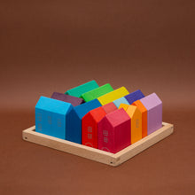 Load image into Gallery viewer, Multi-coloured Wooden House Blocks