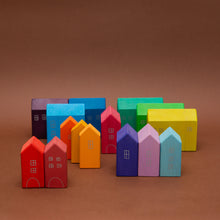 Load image into Gallery viewer, Multi-coloured Wooden House Blocks