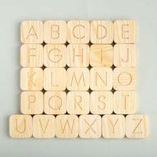 Load image into Gallery viewer, Wooden Upper Case Letter Tiles