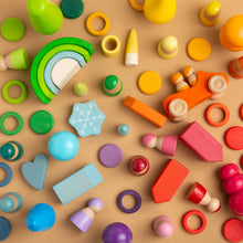 Load image into Gallery viewer, Loose Parts Coloured Disc and Rings Set