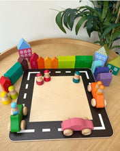 Load image into Gallery viewer, Multi-coloured Wooden House Blocks
