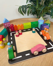 Load image into Gallery viewer, Multi-coloured Wooden House Blocks
