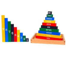 Load image into Gallery viewer, Wooden number bonds to ten Tray set
