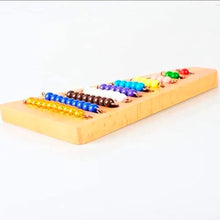 Load image into Gallery viewer, Coloured bead stair and wooden tray
