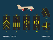 Load and play video in Gallery viewer, Way to Play - Airport Set with wooden aeroplane
