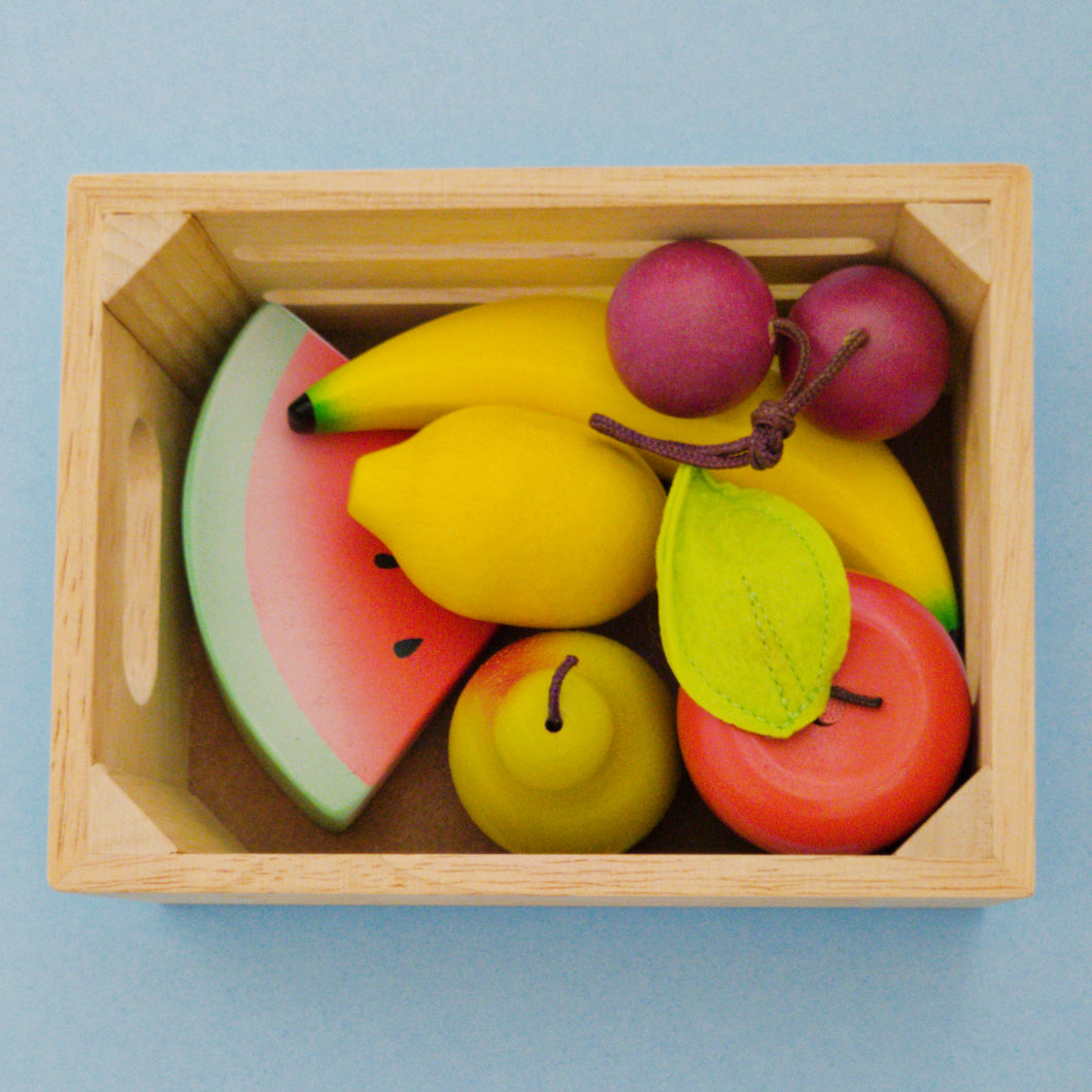 Wooden Fruit in Crate