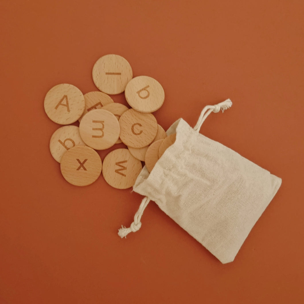 Double-sided Wooden letter discs