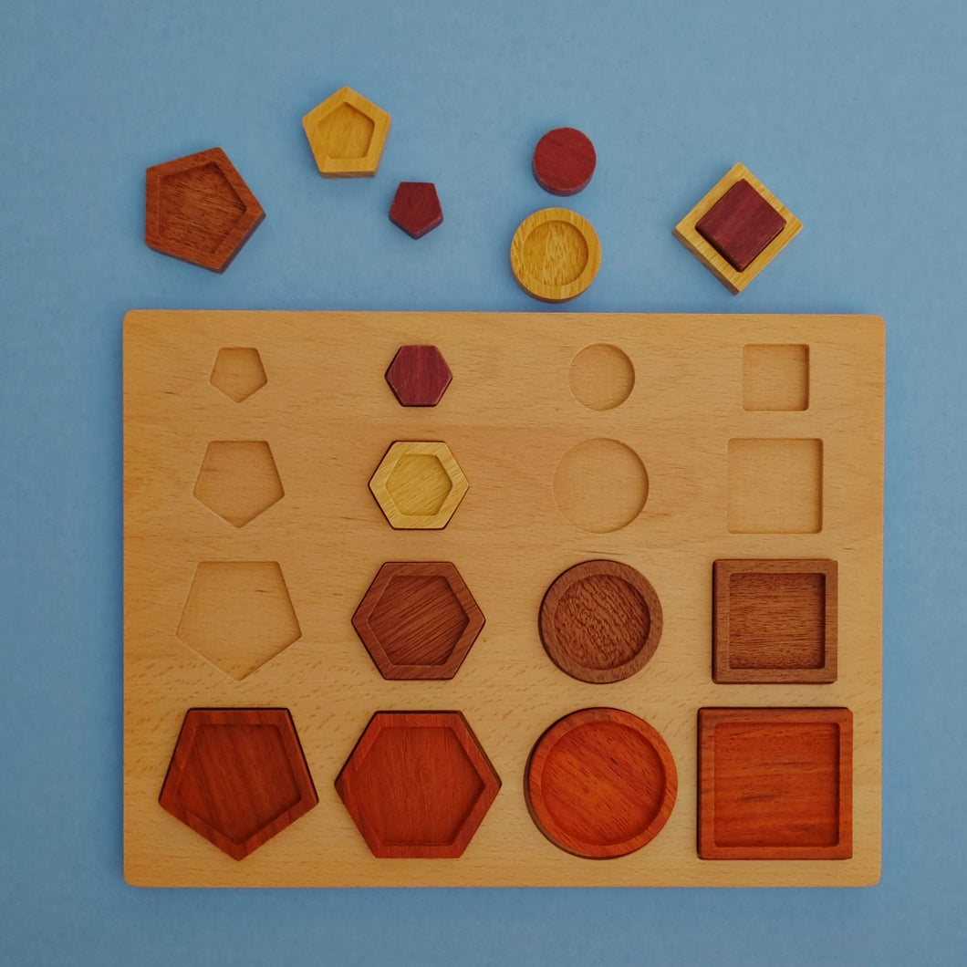 Geometric Shapes Big to Small Puzzle (Medium size)