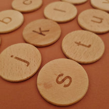 Load image into Gallery viewer, Double-sided Wooden letter discs
