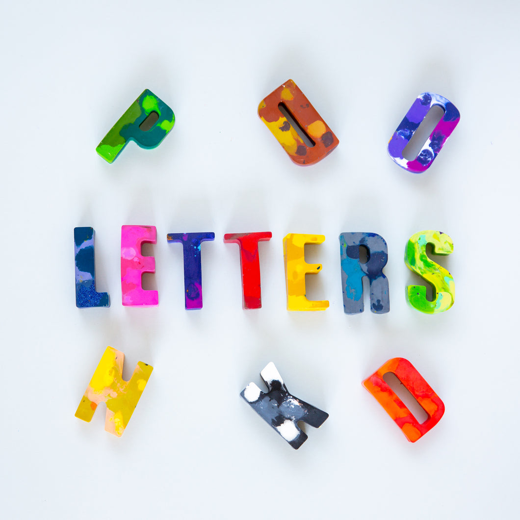 Marbled Letter Crayons