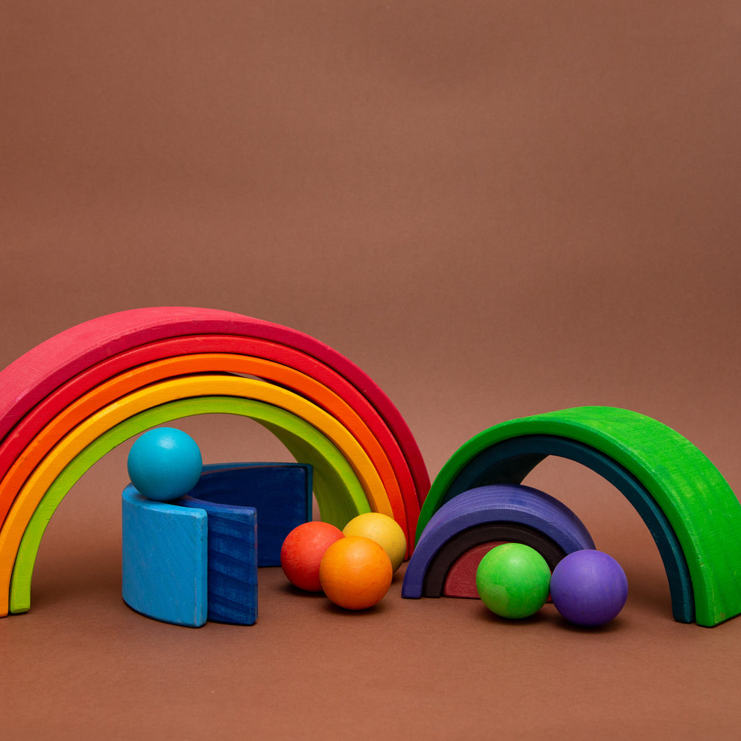 Large Wooden Marbles (Bright)